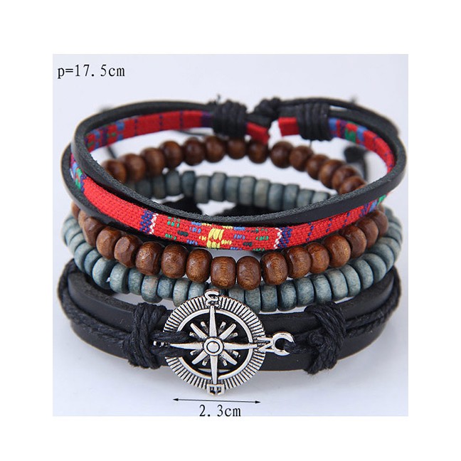 LRC Gelang Tangan Fashion Multi-color Compass Shape Decorated Bracelet