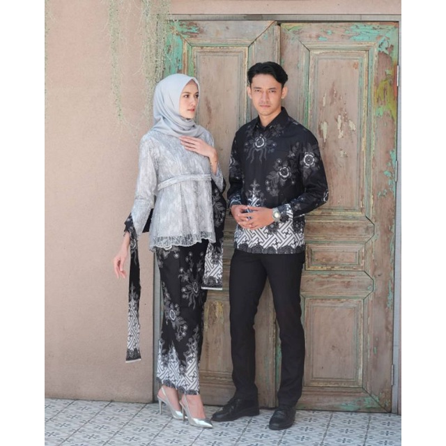 Kebaya batik couple AGHNIA Grey | kebaya wisuda kebaya lamaran, tunangan