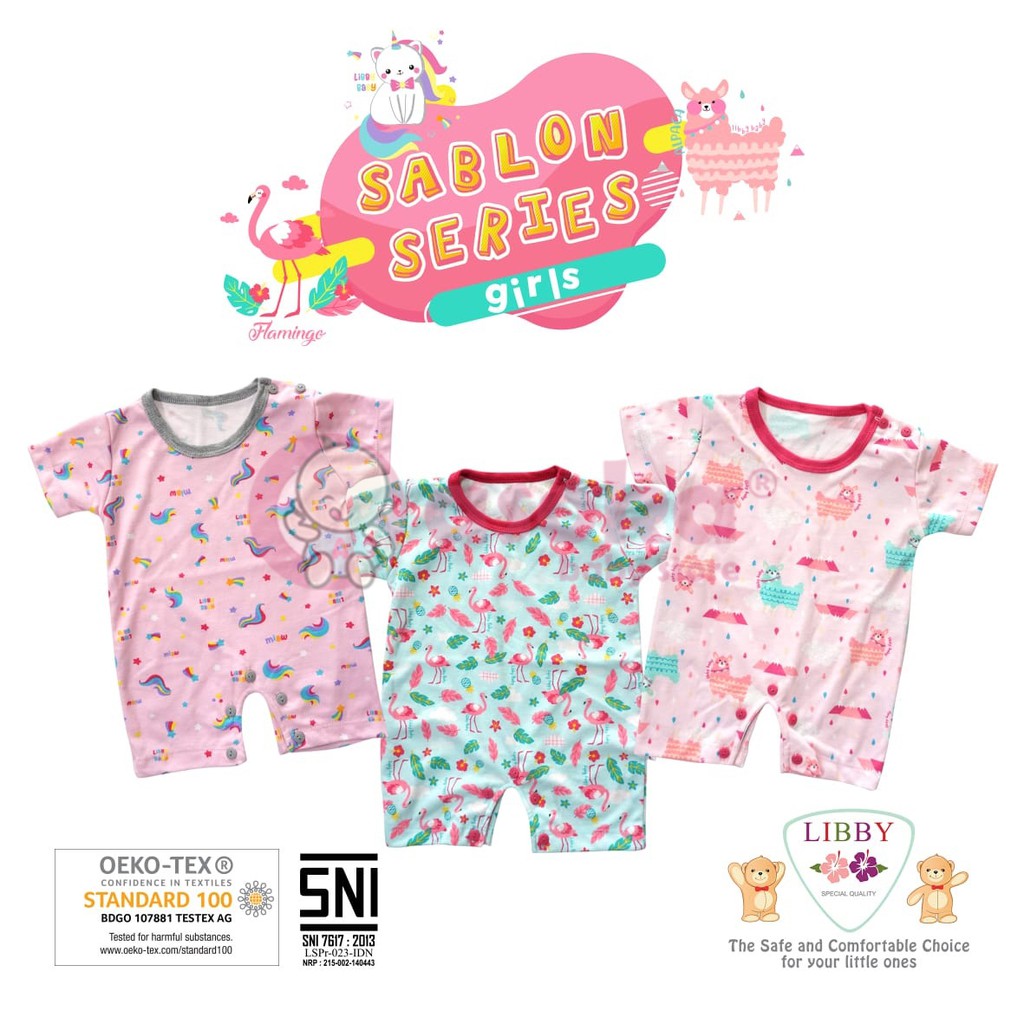  Baju  Kodok  Segiempat Pendek Sablon Series Girls Libby 