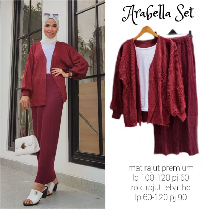 SETELAN KARDIGAN RAJUT BATWING + ROK RAJUT