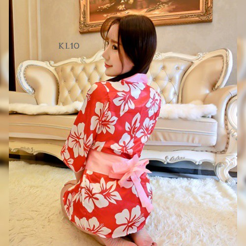 [SIAP KIRIM] BAJU KIMONO WANITA PIYAMA SATIN BABYDOLL MERAH KL10