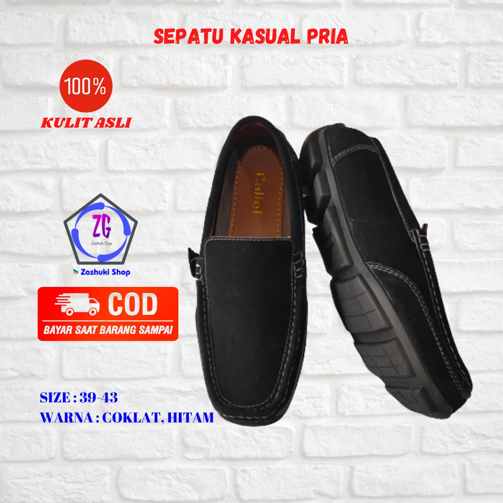 (ZG-SKP2) Sepatu Kasual Pria Terbaru Semi Formal Kantor Kulit Handmade Magetan