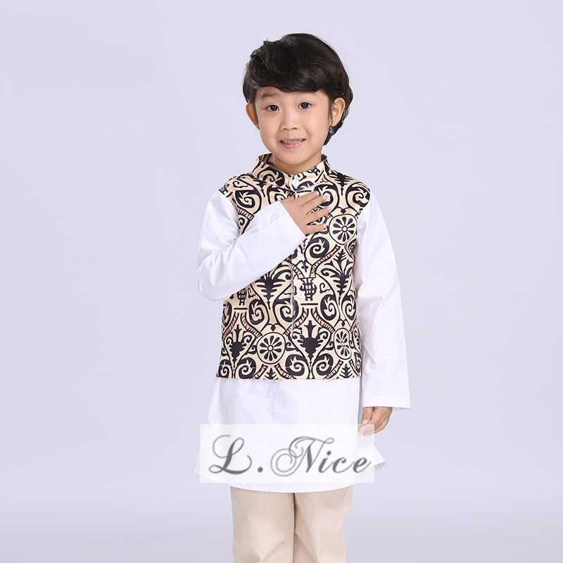 Setelan Baju Koko Anak Cowok Motif Batik Set 2in1 (top, celana)