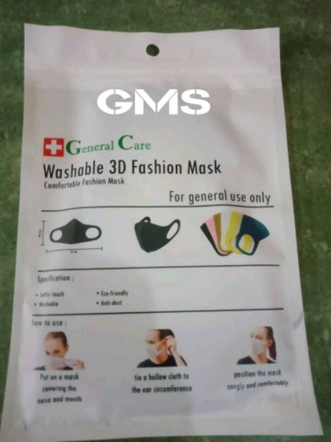 Masker Washable 3D General Care Per Pack isi 2 Pcs  / Fashion Mask