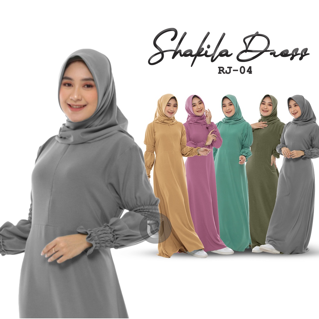 Gamis Shakila Premium Busui Friendly Kode RJ-04 by RJ Collection