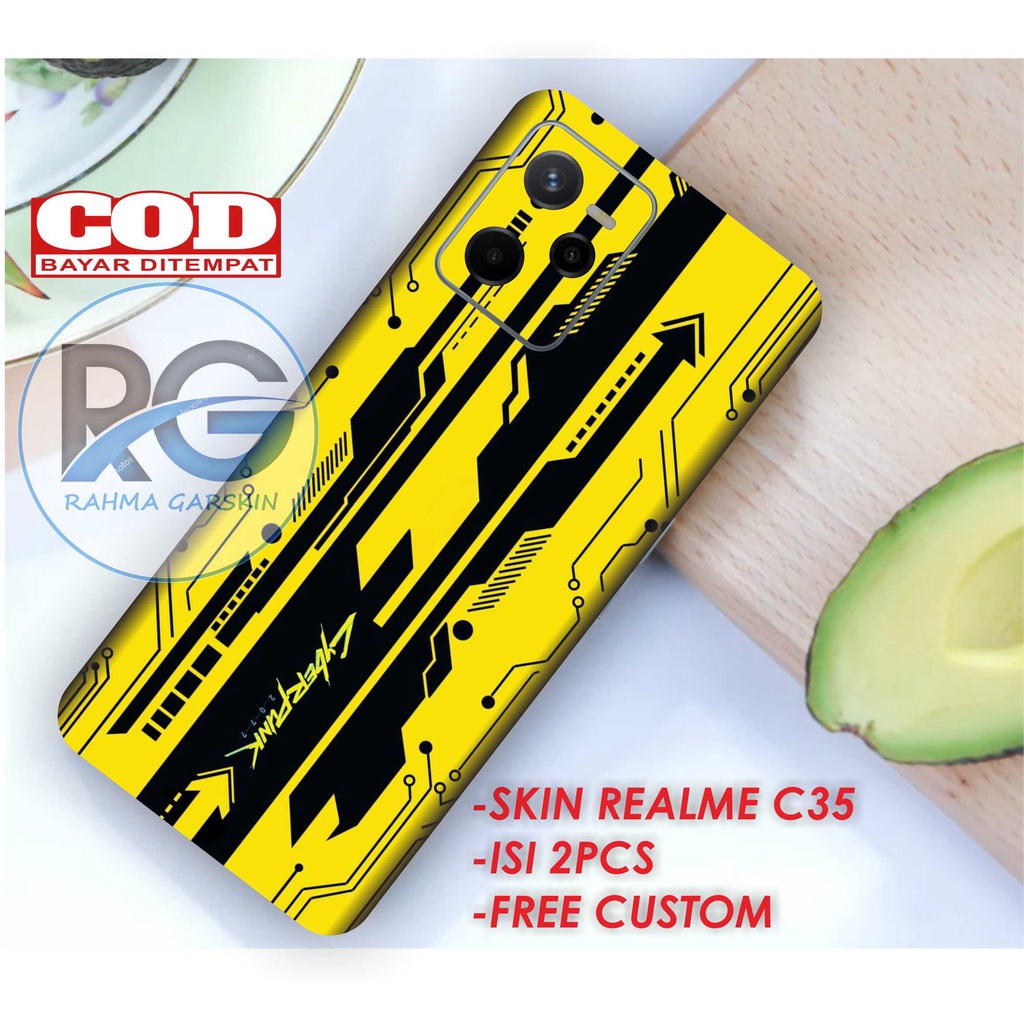 GARSKIN SKIN REALME C35 MOTIF CYBERPUNK ISI 2PCS GARSKIN - FREE CUSTOM GAMBAR