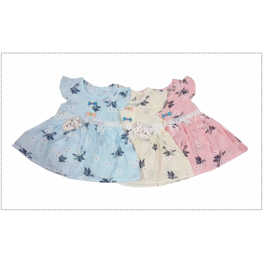 CUCI GUDANG! Dress Anak Bayi Perempuan 2Pita/3Pita Import