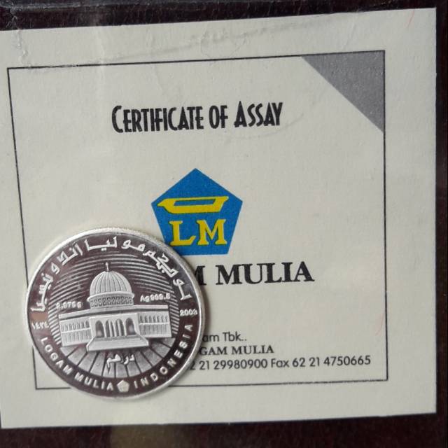 dirham antam   fine silver coin 2.975 gram sertifikat coa