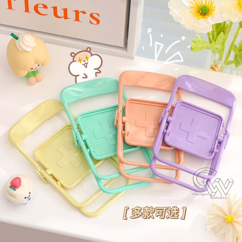 Cheaper-Holder HP Model Kursi Bisa Di Lipat Folding Chair Stand Holder Macaroon Dudukan HP