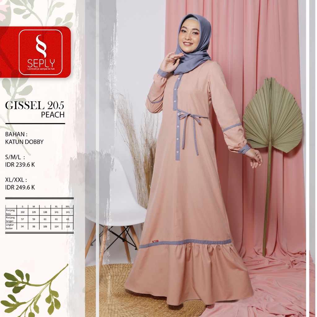 GAMIS TERBARU 2021 SEPLY GISSEL 205 PEACH