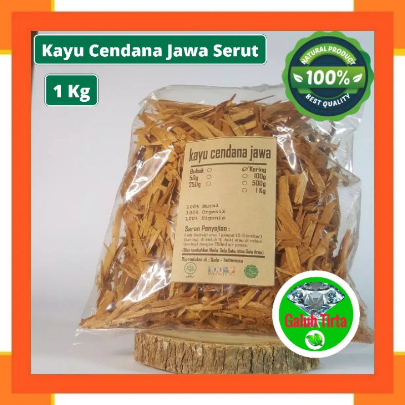 

KAYU CENDANA JAWA SERUT KERING 1 KG - Santalum Album L - MURNI - JSR Rempah Herbal Alami