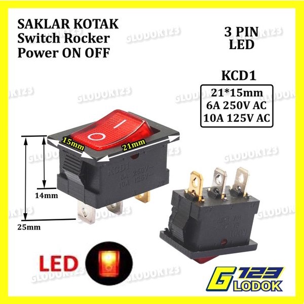 Saklar Power Switch Tombol ON OFF Mini Roker Rocker Besar 2 3 4 Pin