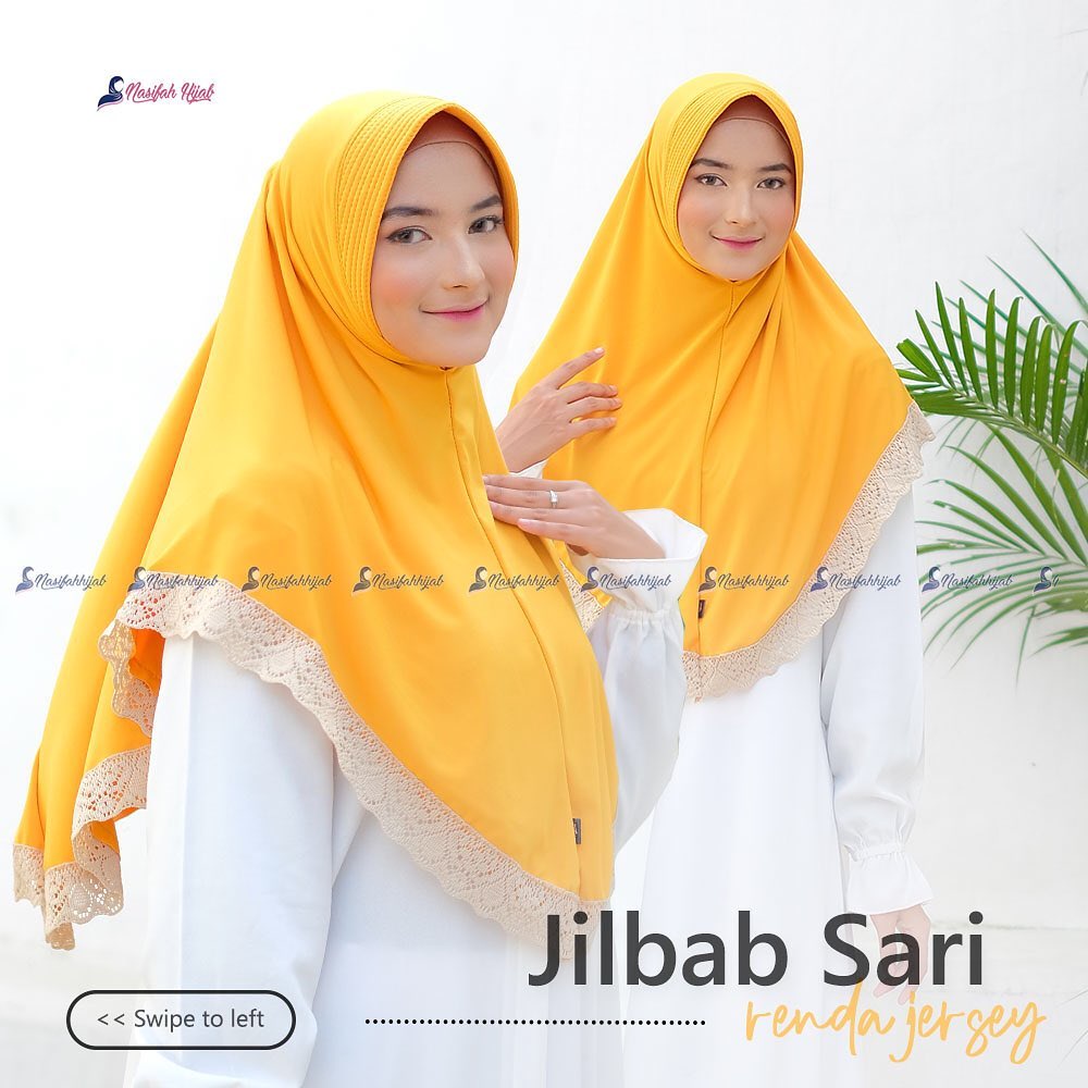 Jilbab SARI renda / Jilbab Instan Renda Bahan Jersey || Nasifahhijab-2