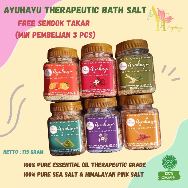 [180g] THERAPEUTIC FLORAL HIMALAYAN BATH SALT DRIED FLOWER AYUHAYU GARAM MANDI RENDAM KAKI SPA FOOT SOAK WANGI AROMATERAPI PURE ESSENTIAL OIL ALAMI