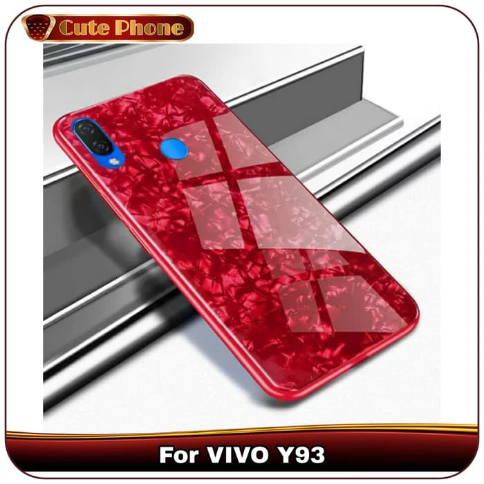 Casing VIVO Y93 Y 93 Soft Case Hard Tempered Glass 3D Marble Softcase