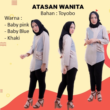 Baju Atasan Wanita / Baju Atasan Tunik / Atasan Wanita Terbaru - Khaki