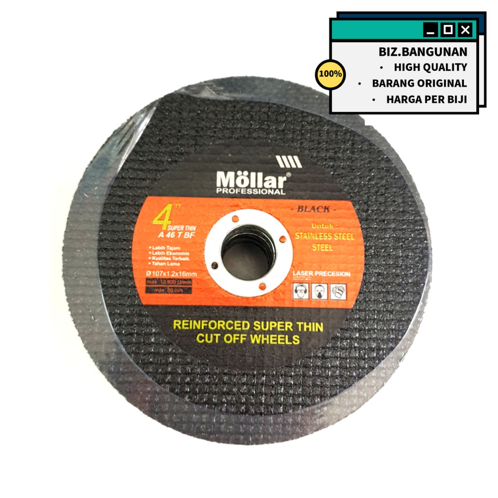 BATU GERINDA POTONG MOLLAR 4 INCH - CUTTING WHEEL STAINLESS STEEL BESI