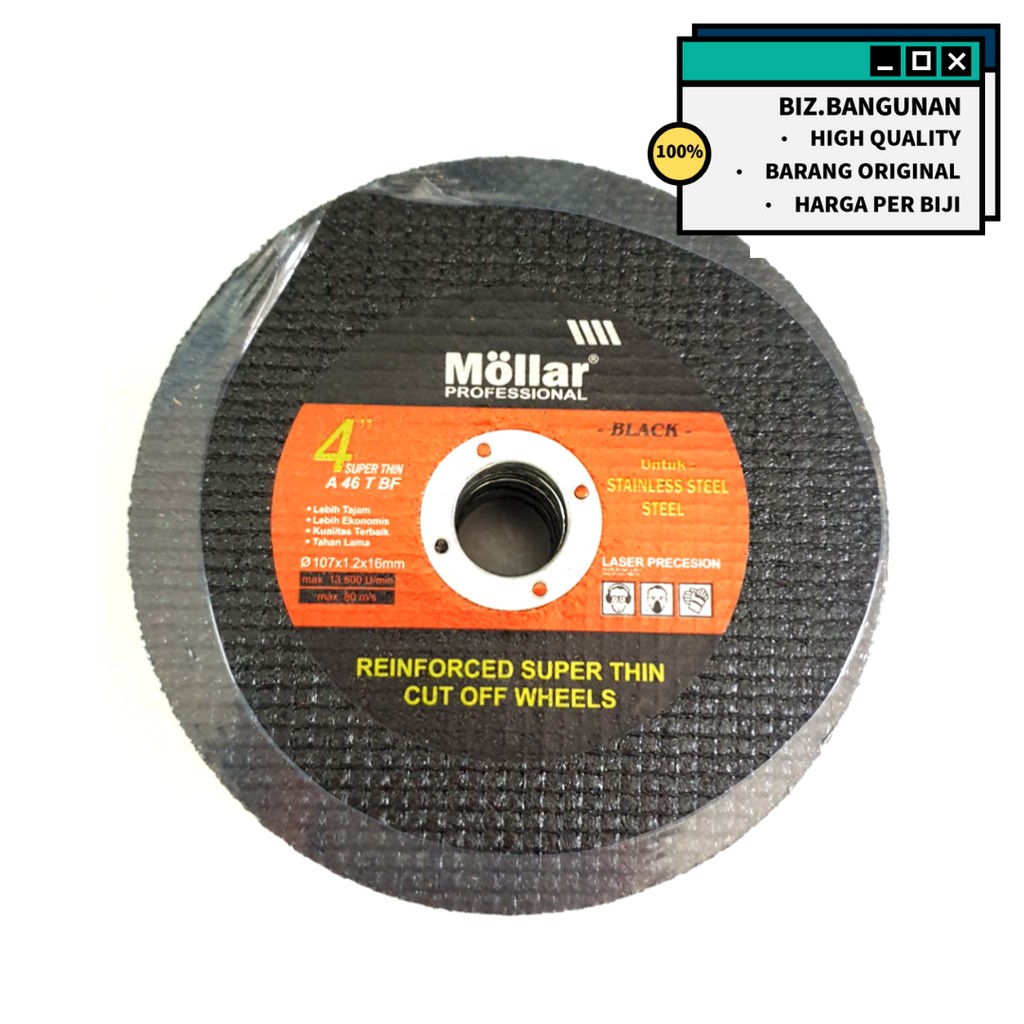 BATU GERINDA POTONG MOLLAR 4 INCH - CUTTING WHEEL STAINLESS STEEL BESI