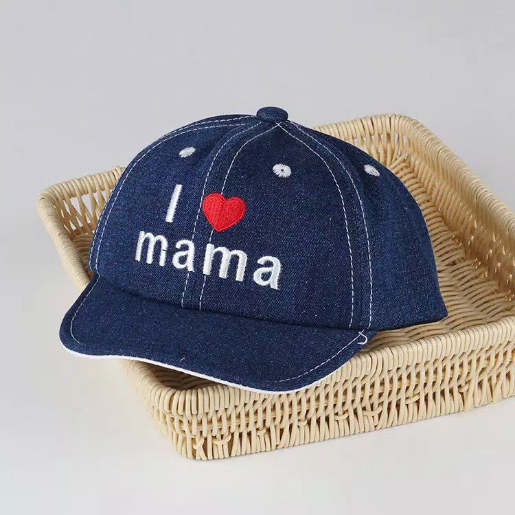 Topi Jeans ANAK  I LOVE Papa Mama Anak Lucu 1 -4 Tahun CNA