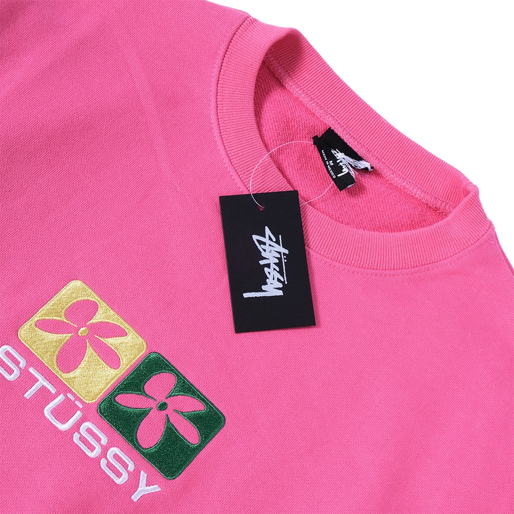 Stussy 2 Flower Applique Sweatshirt Pink