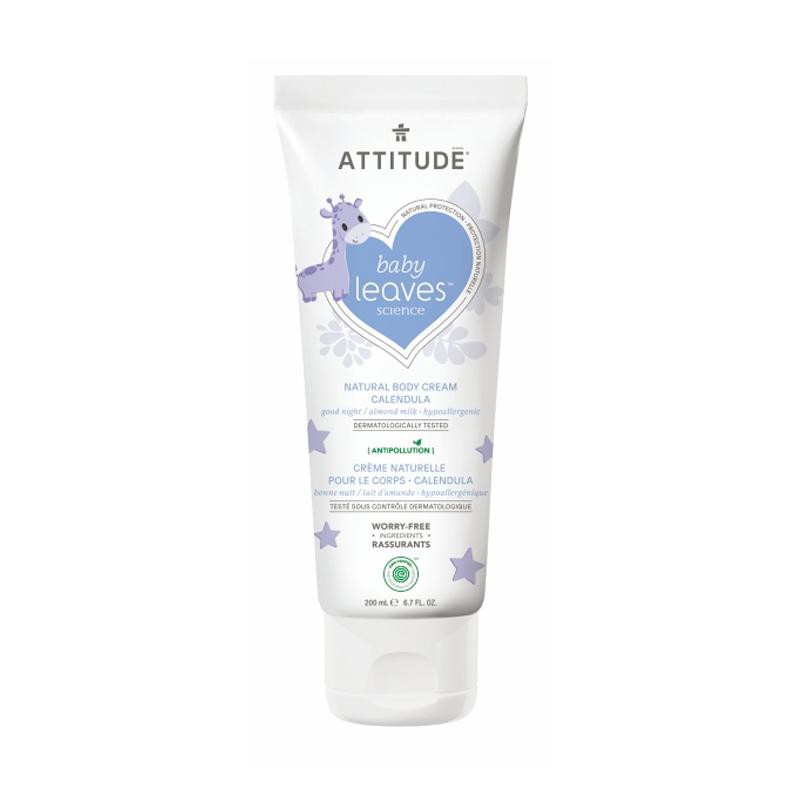 Attitude Baby Leaves Science Natural Body Cream Calendula 200ml - Good Night / Almond Milk