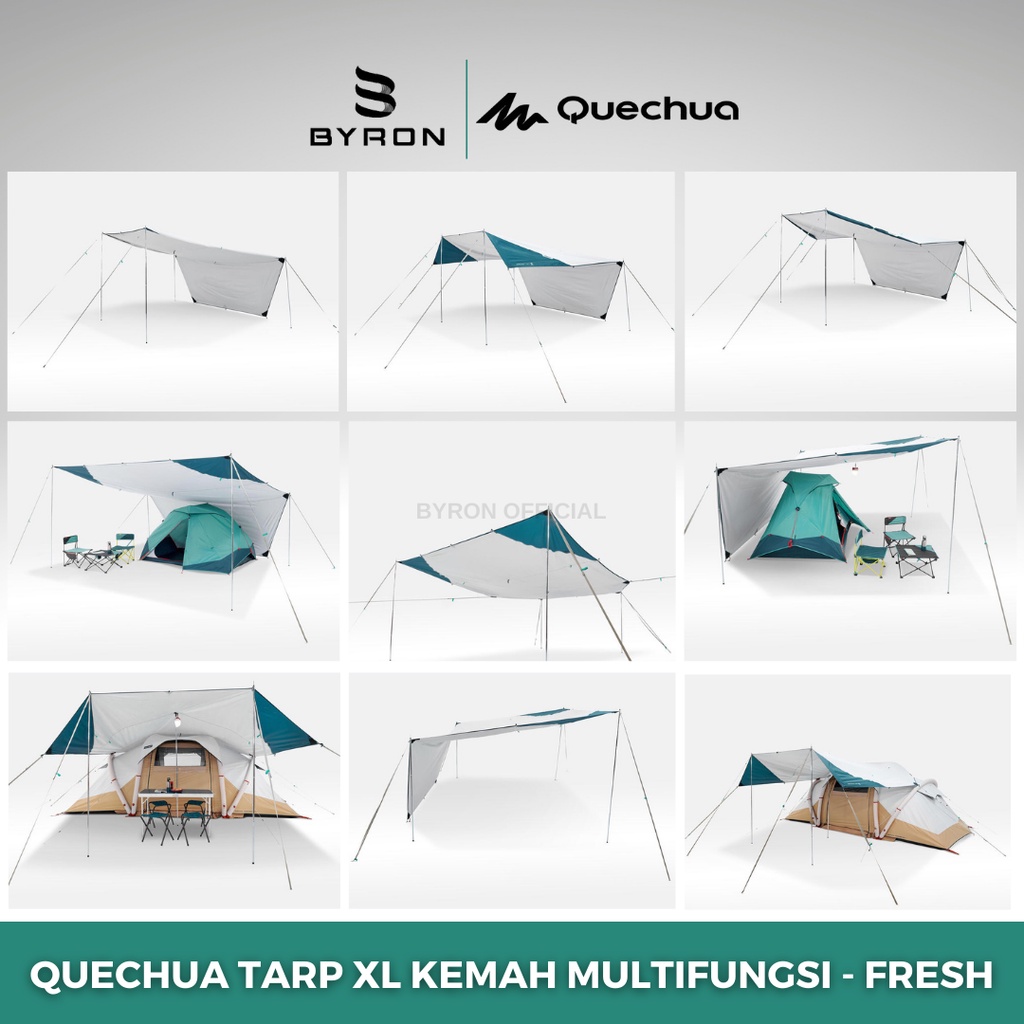 QUECHUA Tenda Terpal Kemah Camping Multifungsi SPF 50+ Tahan Air dan Angin - XL