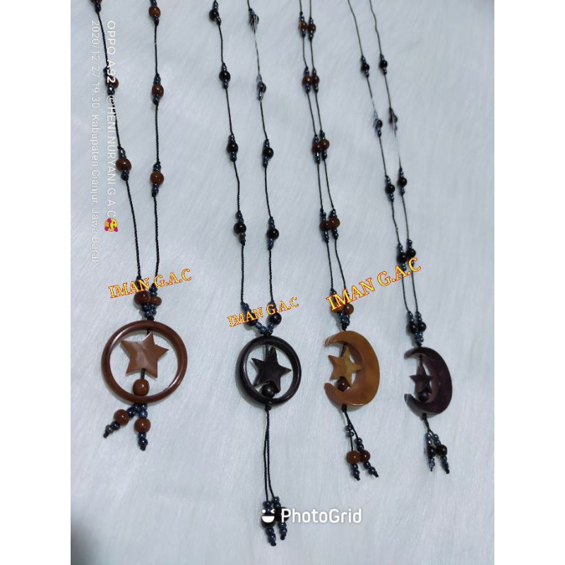 kalung kaokkah kokah bulan bintang/kalung kokah bulan sabit asli turky