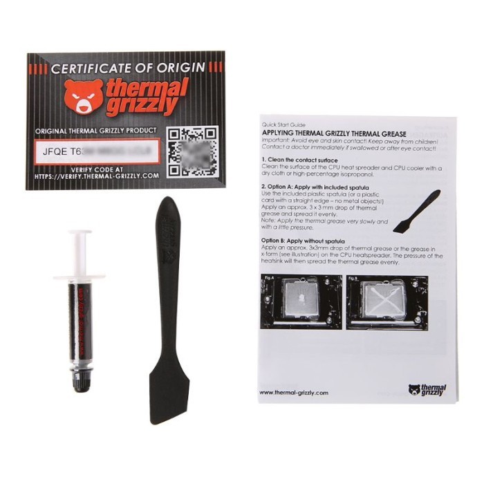 Thermal Grizzly Hydronaut 1 Gram / 1 Gr Thermal Paste Compound Grease