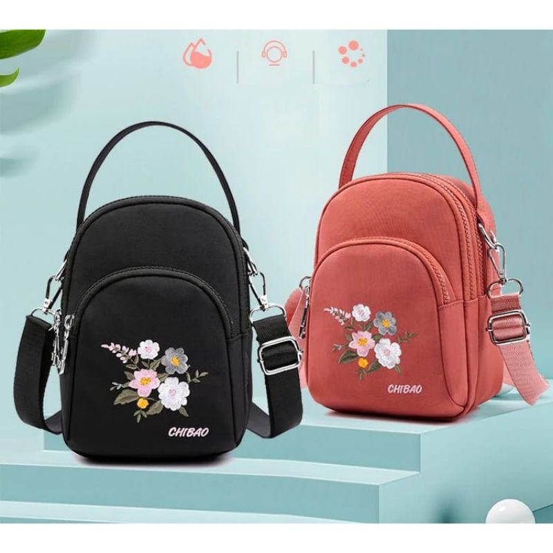 Tas Selempang Wanita Slingbag Flower Handbag Tas Cewek Fashion Murah