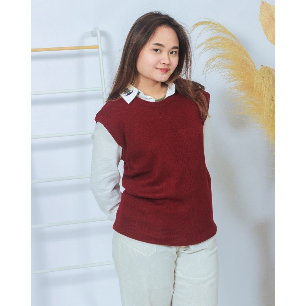 Tokomilkan - Rompi Rajut Halus Wanita ZULIA Long Vest / Pakaian Rajut Wanita / Atasan Rajut CEWEOK
