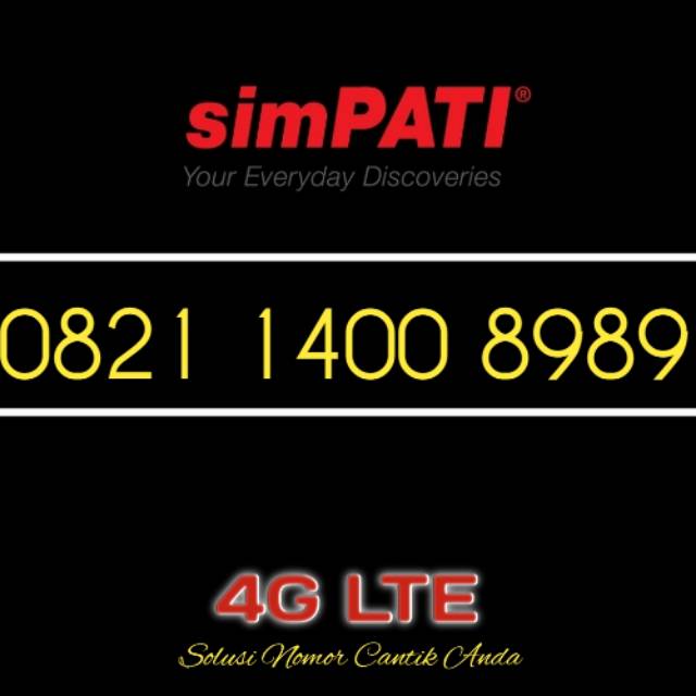 Nomor Cantik Simpati Hoky 8989 4G 0821 1400 8989