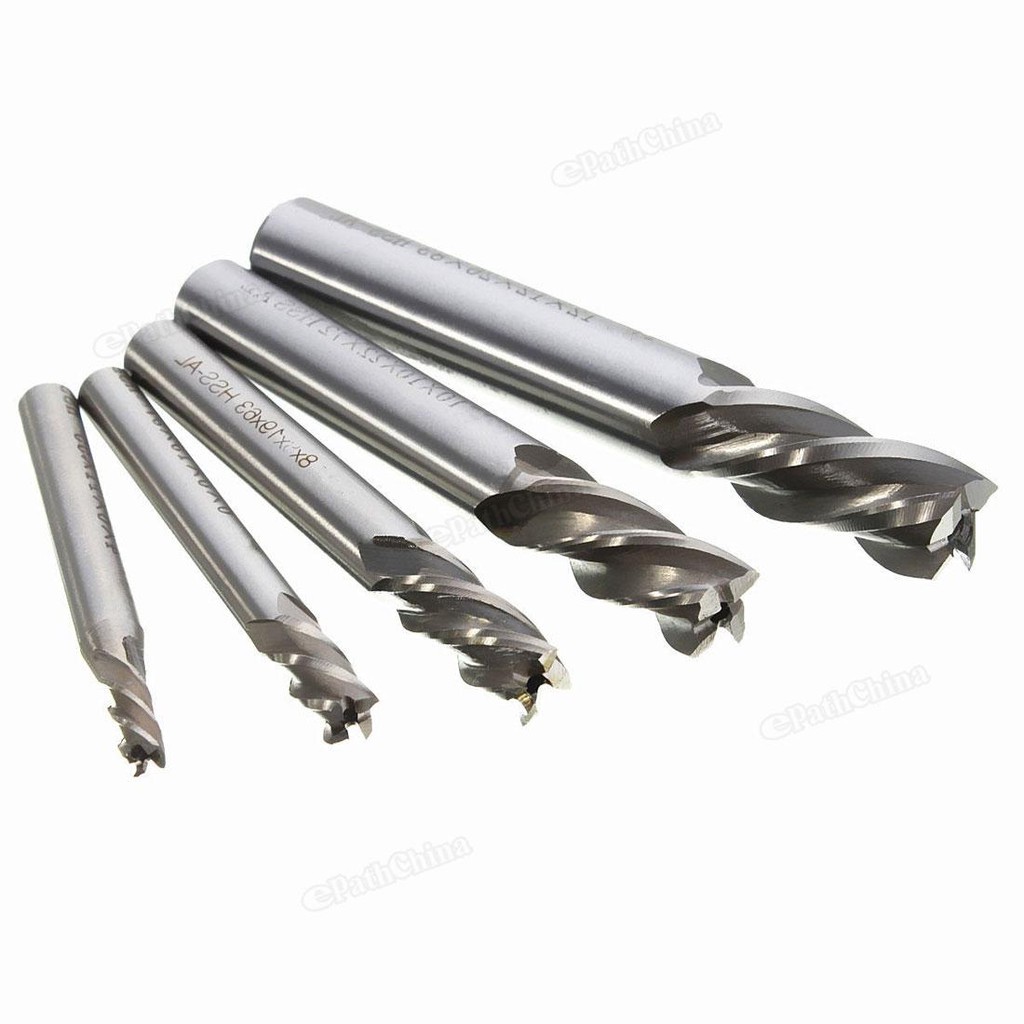 5Pcs Mata Bor CNC Straight Shank 4 Flute End