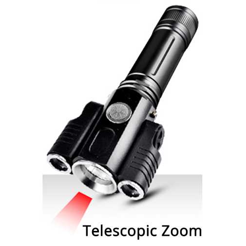 FatihShop TaffLED Senter LED Telescopic Zoom Cree T6 + 2 x XPE 15000 Lm - KS-737