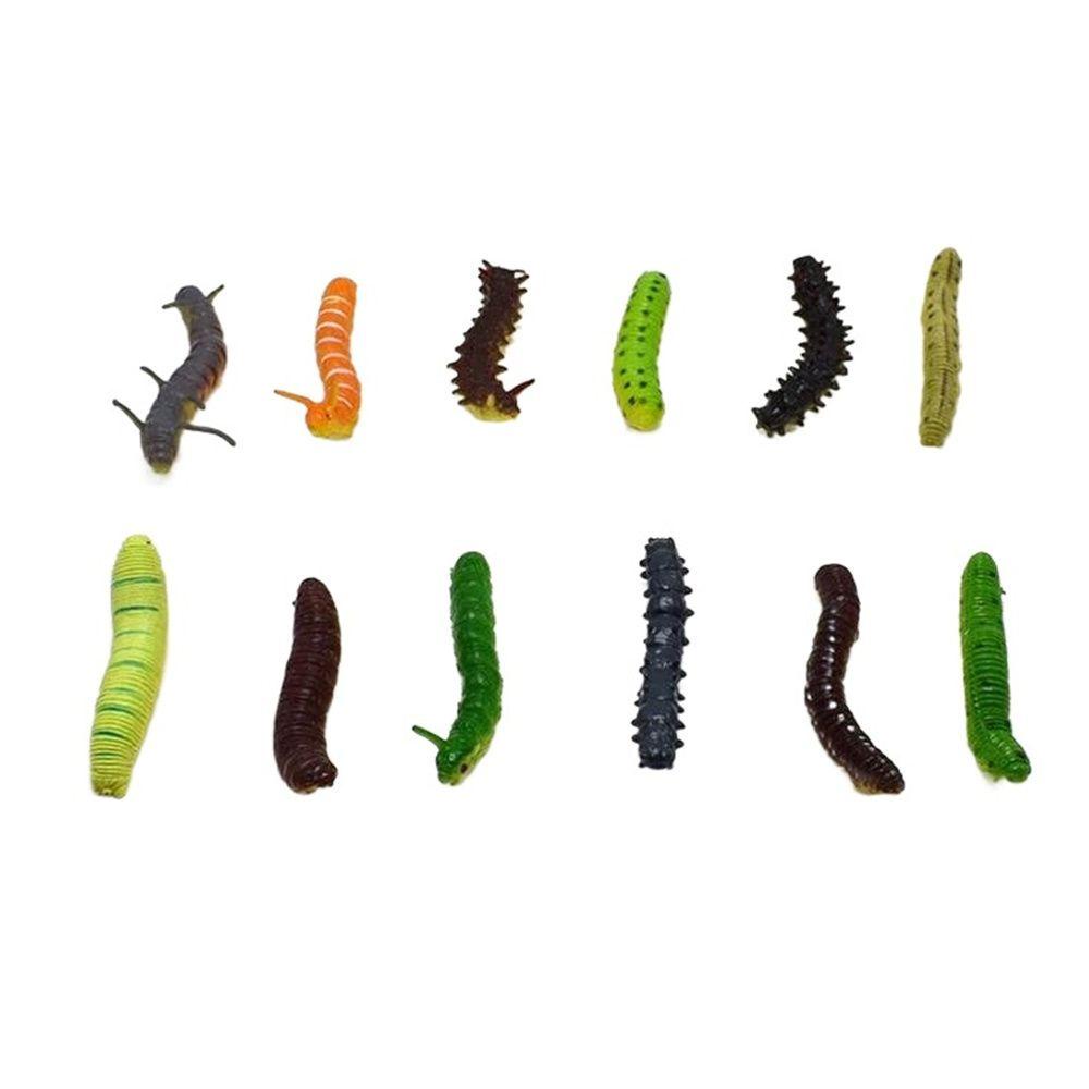 Lanfy Twisty Worm Toy 12Pcs/Lot Mainan Anak Mop's Day Props Canda Gags Realistis Fake Caterpillar Ulat Palsu