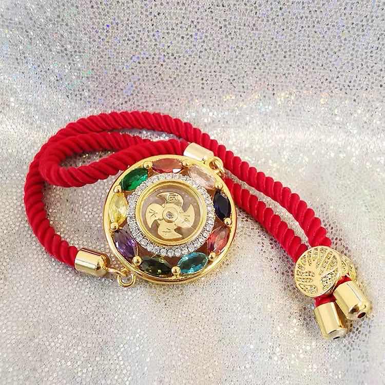 [Women Longpo Temple breaks Tai Sui Transfer Wheel Bracelets][Girls Braided Rope exotic Charm Bracelet] [Women Jewellery Gifts]