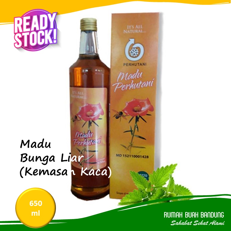 Madu Perhutani 650 ml Kemasan Kaca Bunga Liar Randu Lengkeng