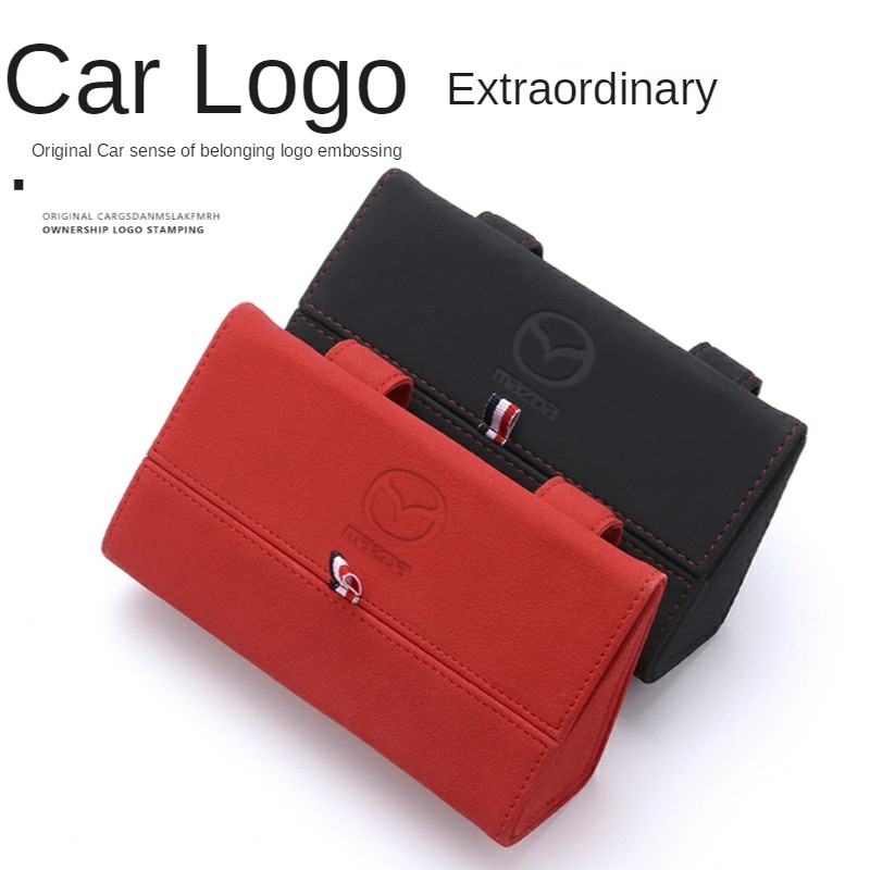 Suitable For Mazda Kacamata Mobil Pemegang Sun Visor Kacamata Mobil Case Organizer Kacamata Kotak Penyimpanan Turn Bulu Kulit Kacamata Case Aksesoris Mobil CX 8/CX 5CX 3/CX 30azda 3/Mazda 2/RX8/RX7/BT50/787B