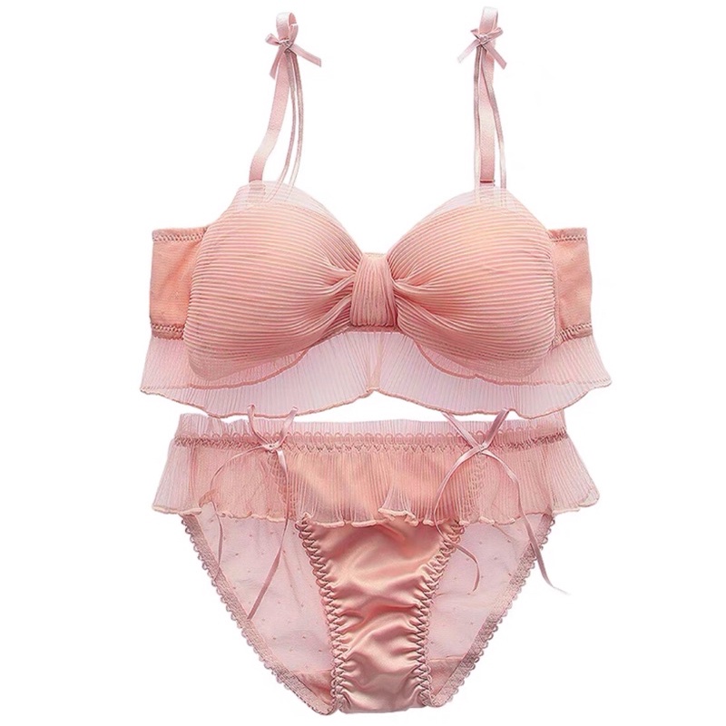 Lotus Bra Set /Lingerie /Cute Underwear /Wire less bra / celana dalm lucu / bra lucu