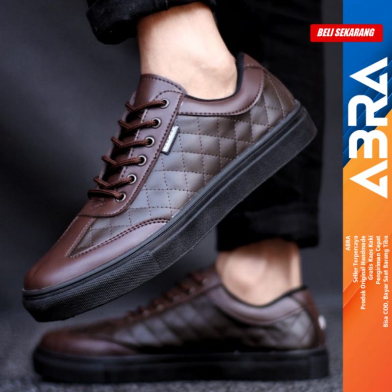 Sepatu Casual Pria Sneakers Ori Pria Kulit ABRA