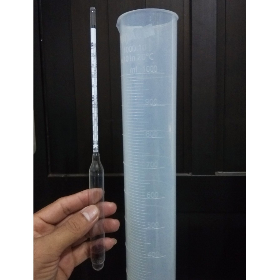 Jual Hydrometer Untuk Minyak Cengkeh Plus Gelas Ukur Ml Pp Test Density Berat Jenis Shopee