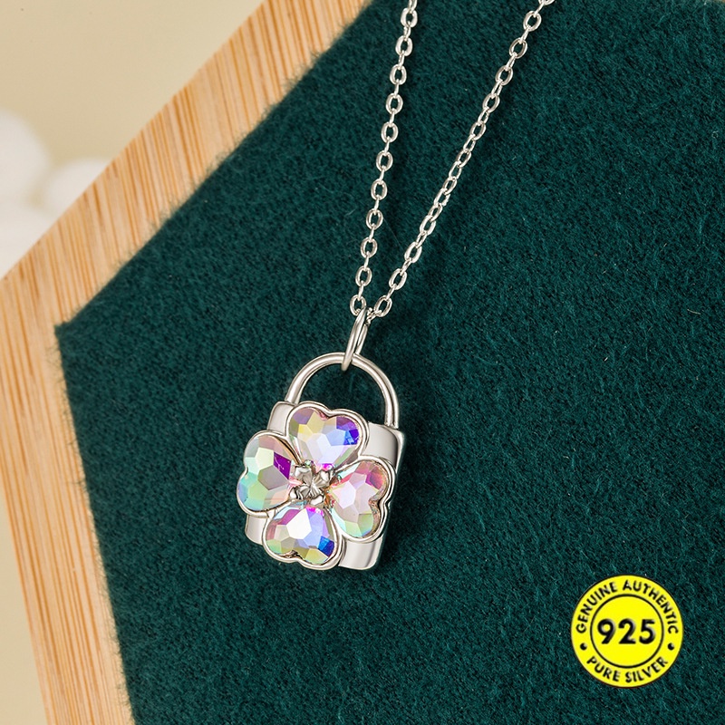 Kalung Rantai Sterling Silver 925 Dengan Liontin Gembok Hati Untuk Wanita