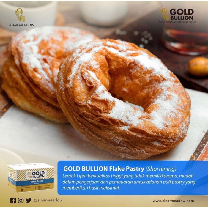 

Produk Terbaru - Gold Bullion Flake Pastry / Korsvet / Shortening Pastry 500 Gram