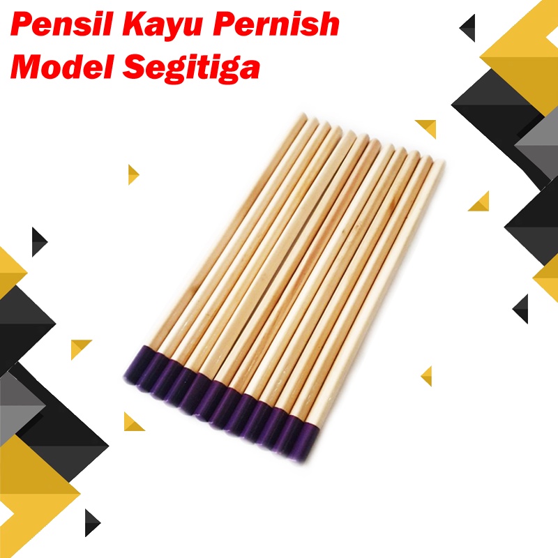 

Pensil Hotel segitiga kayu polos vernis Pensil promosi pensil murah pensil tulis paket 1 gross = 144pcs
