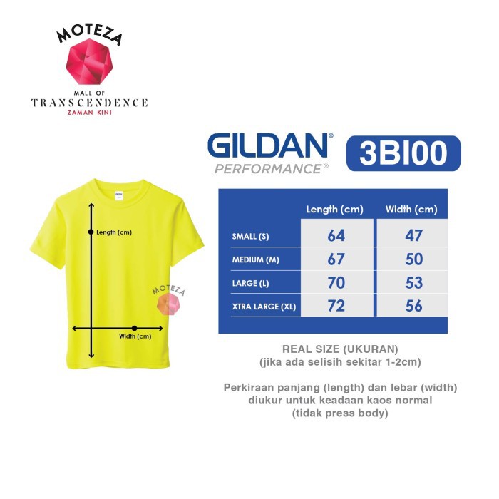 Moteza Kaos Polos Sport Jersey Original - GILDAN Performance 3BI00 - WARNA