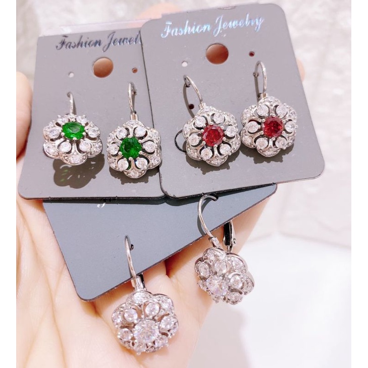 Anting Silver925 Full mata anting silver Anti Karat anti alergi anting premium berlian kilap 091