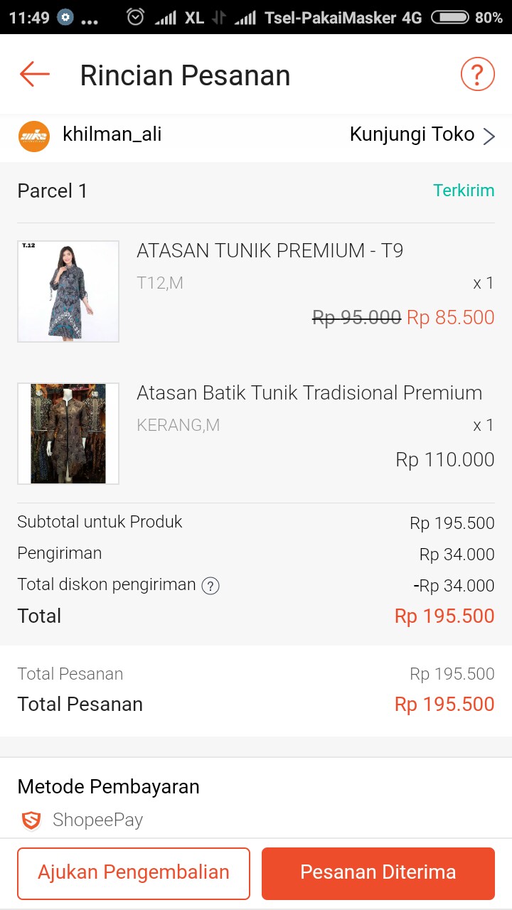 Atasan Batik Tunik Tradisional Premium