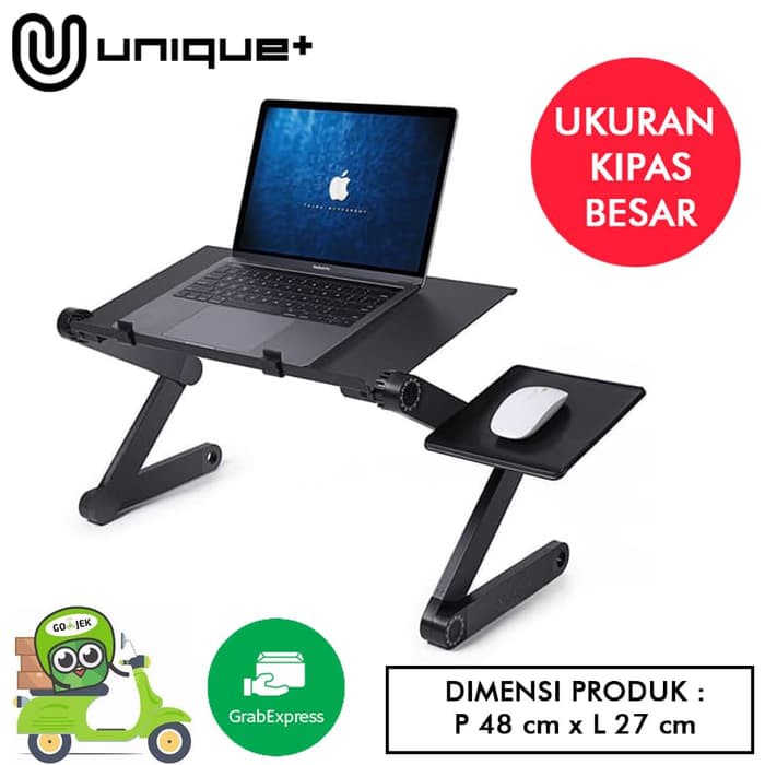 Meja Laptop Plus Cooler Coolingpad Alumunium Lipat iRobot Meja Laptop Plus Cooler Coolingpad Alumunium Lipat iRobot