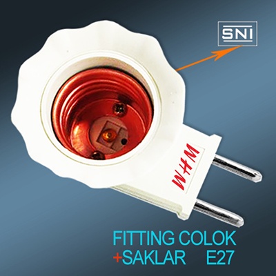 Fitting colok dan saklar putih/fitting E27/Fitting saklar