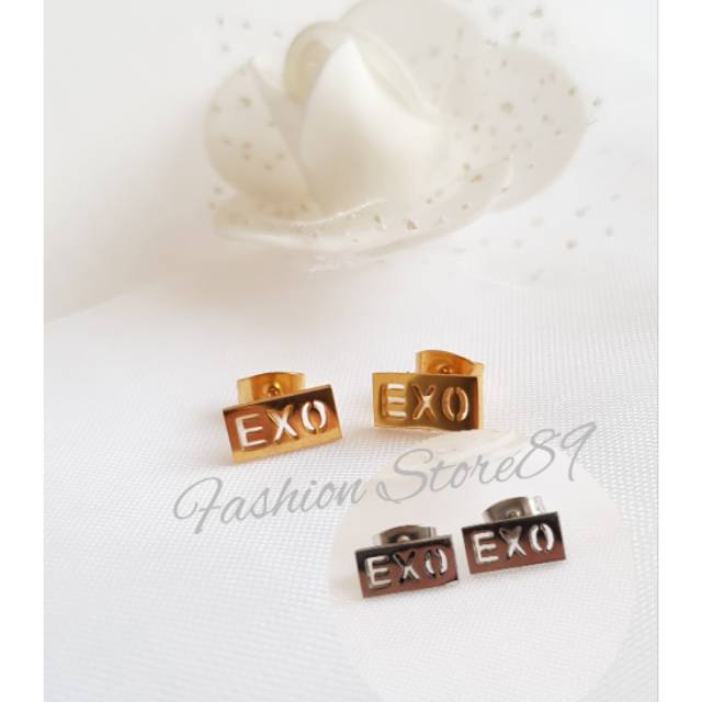 Anting Tusuk import titanium gold white EXO titanium antikarat anting anak dewasa