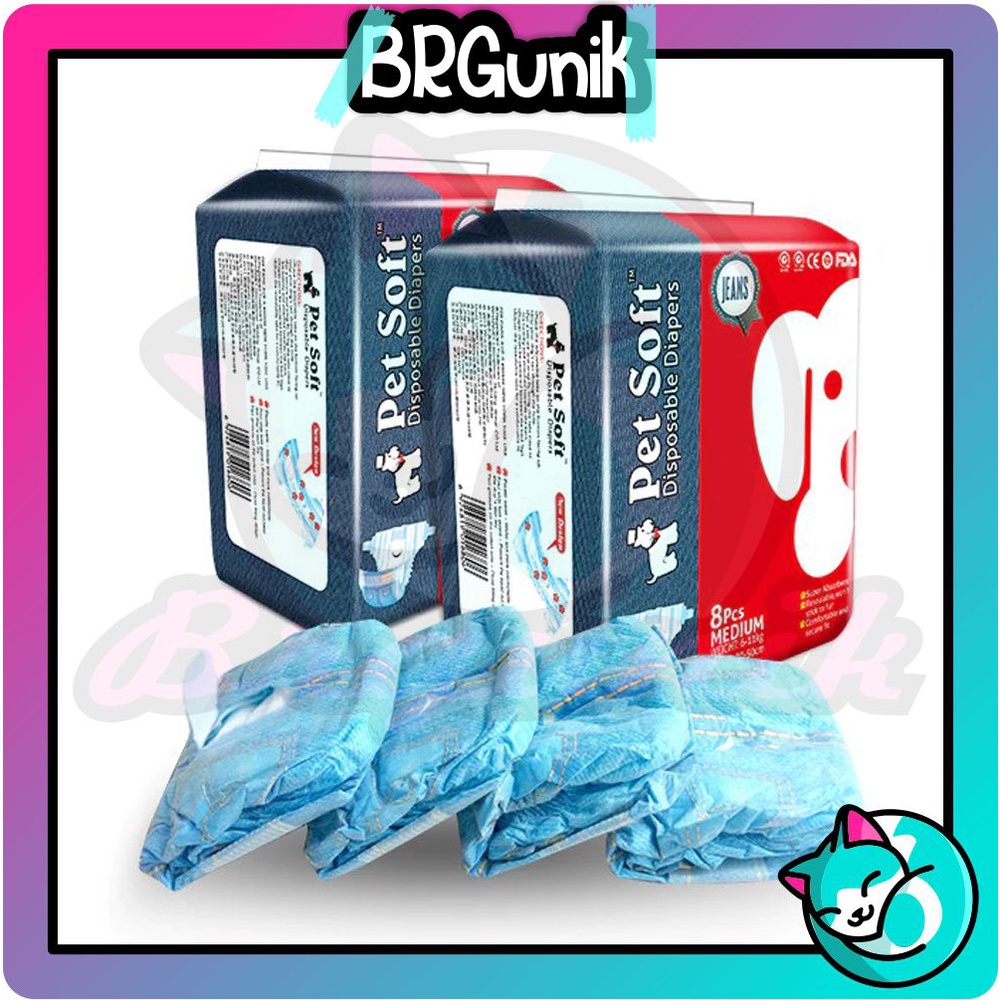 BRGUNIK Popok Anjing Female Pet Soft Disposable Diapers Betina XXS XS S M L XL Popok Hewan R587